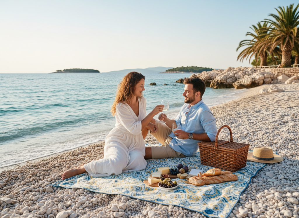 Firefly Gemini Flash Vytvor mi par ktery ma piknik na plazi v Chorvatsku slunecne pocasi 492036 | 10 důvodů, proč si jaro v Chorvatsku zamilujete